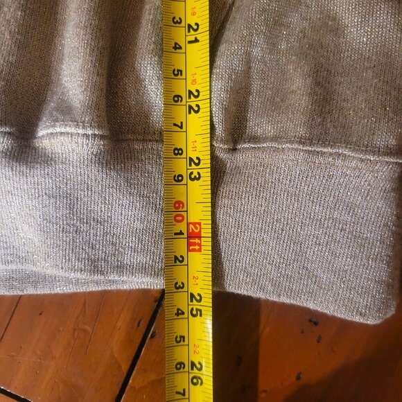 Bob Mackie Women's Gold Shimmer 1/4 Zip Hooded Sweatshirt - Size M - Picture 14 of 14